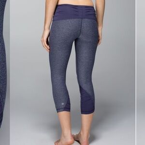 LULULEMON Embrace Crop Heathered Cadet Blue leggings size 8